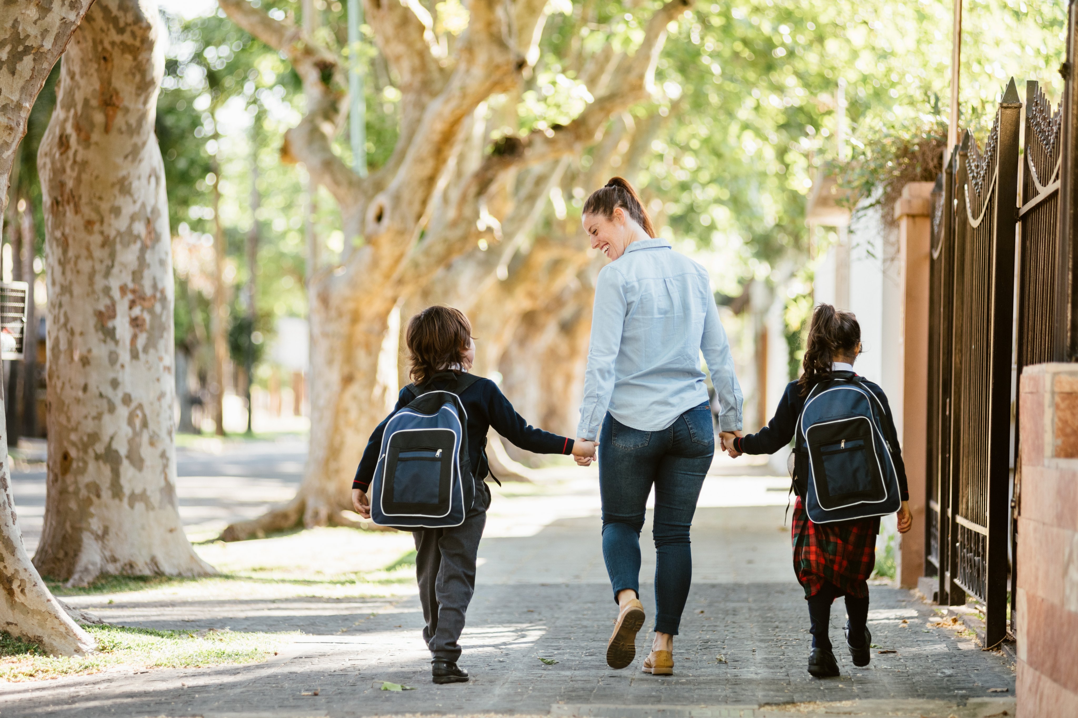A family reviewing school options together